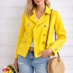 J. Crew Yellow Double-Breasted Pea Coat